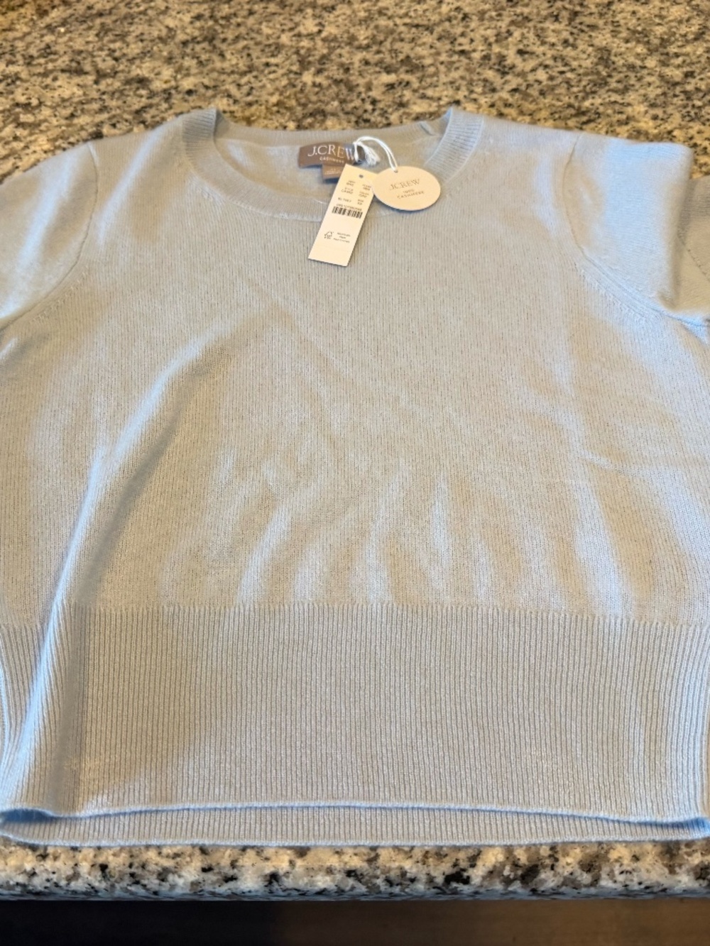 J.Crew Cashmere Shrunken T-Shirt Gentle Sea Blue XS NWT